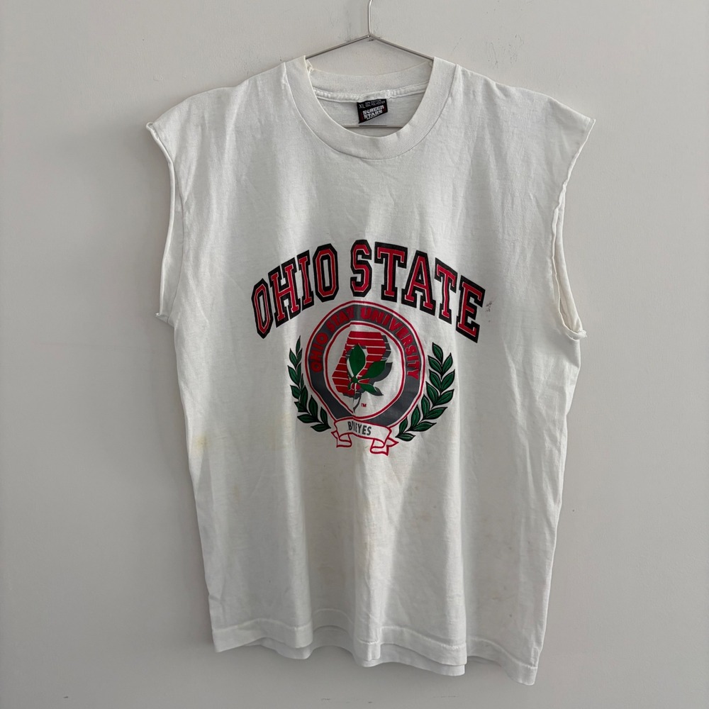 Vintage Ohio State Buckeyes Screen Stars Best Muscle Tee White XL Mens